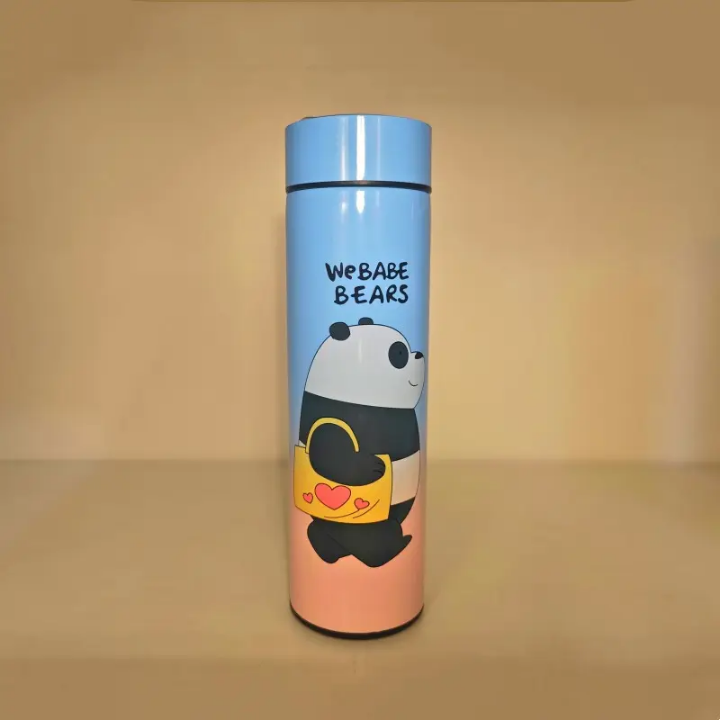 Stainless Steel Vacuum Thermos Flask Panda & Bear Steel Bottle 500ml Saif Official Store