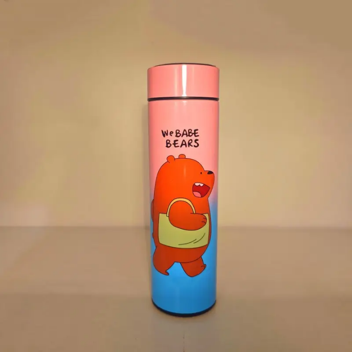 Stainless Steel Vacuum Thermos Flask Panda & Bear Steel Bottle 500ml Saif Official Store
