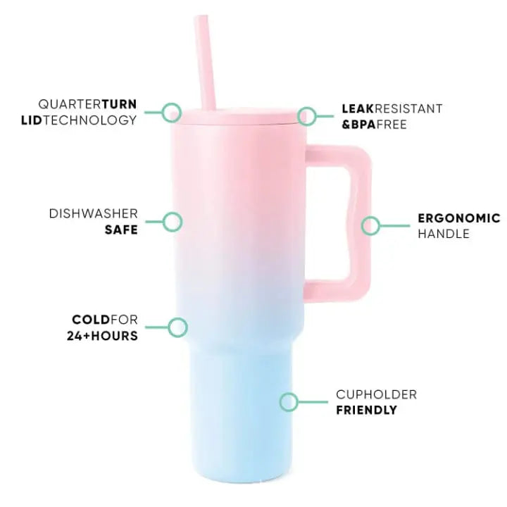 Quencher Pro Tour Insulated Tumbler with Leak proof Lid, Straw & Handle - Saif Official Store