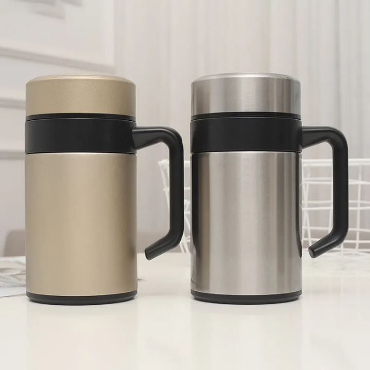 Stainless Steel Flask Mug 400ml – Keeps Drinks Hot or Cold Longer. - Saif Official Store