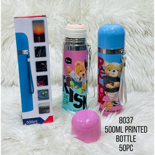 Stainless Steel Vacuum Thermos Flask Panda & Bear Steel Bottle 500ml Saif Official Store