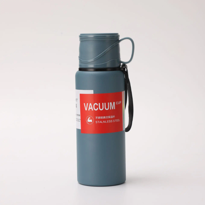 Stainless Steel Vacuum Insulated Bottle Water Flask Gift Set with Two Cups Hot & Cold. Saif Official Store