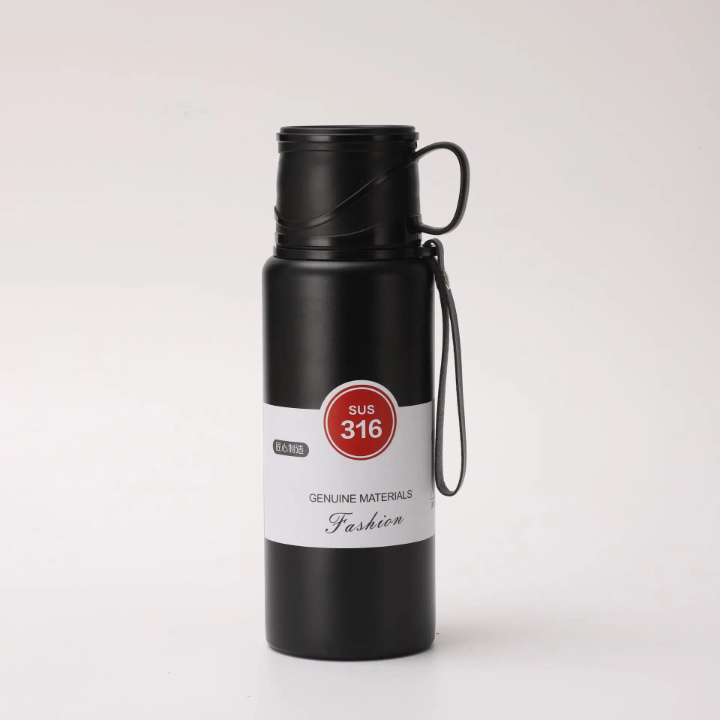 Stainless Steel Vacuum Insulated Bottle Water Flask Gift Set with Two Cups Hot & Cold. Saif Official Store