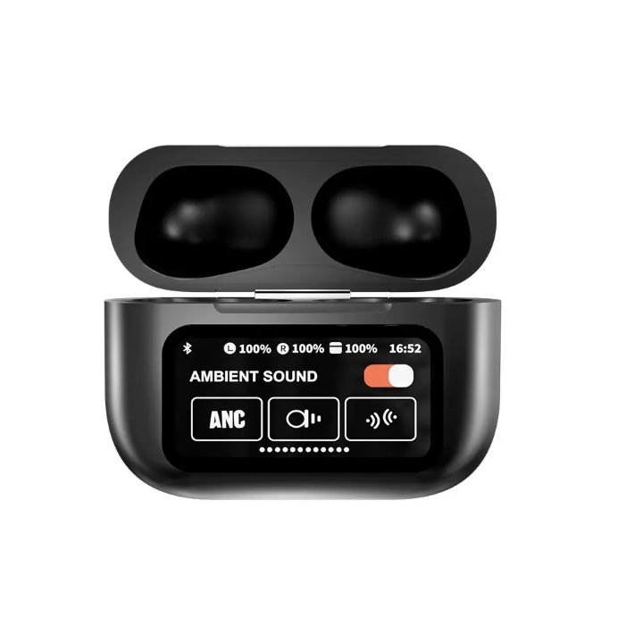 A9 Pro Touch Screen ANC Wireless Headset TWS Noise Cancelling Earbuds Saif Official Store