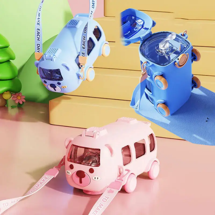 Bus Toy Straw Cup Indoor Outdoor Water Bottle Saif Official Store