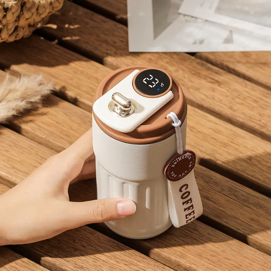 Smart Insulated Coffee Mug with LED Temperature Display