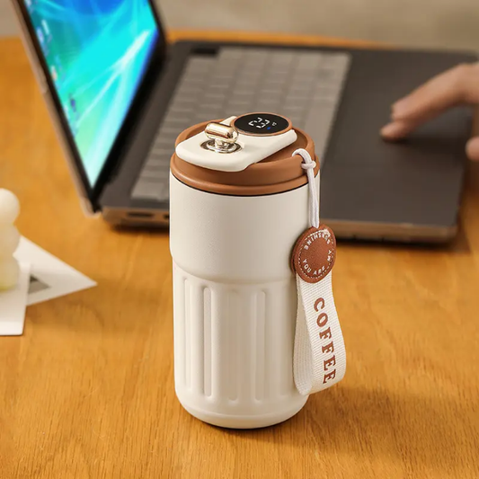 Smart Insulated Coffee Mug with LED Temperature Display