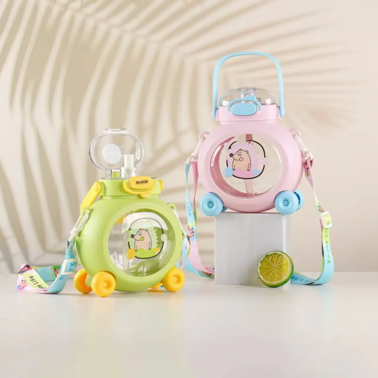 Car-Shaped Kids Water Bottle 800ml Hedgehog Sipper