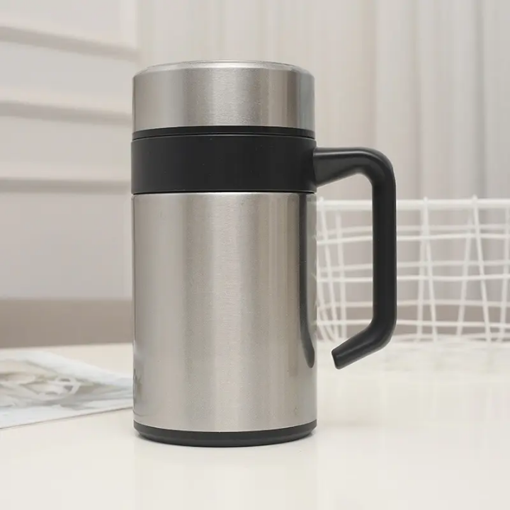 Stainless Steel Flask Mug 400ml – Keeps Drinks Hot or Cold Longer. - Saif Official Store