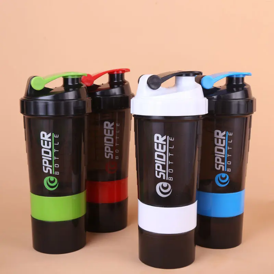 500ml protein shaker gym water bottle, fitness, and mixing whey.